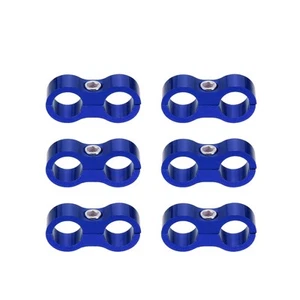 6uds AN8 Manguera Separador Abrazadera Conector para Combustible Manguera Azul - Imagen 1 de 5