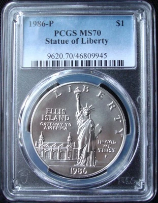 1986-P Statue Of Liberty Commemorative Silver Dollar - PCGS MS 70 - Image 1 of 4