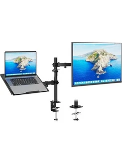 Laptop Desk Mount with Monitor Arm Dual Laptop and Monitor Stand - Photo 1/9