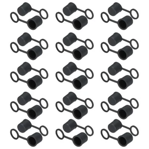 30pcs BNC-B Port Duct Covers Caps Silicone Plugs Protector, Black - Photo 1 sur 4