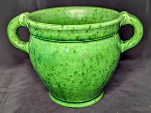 Vintage Marjo Gouda Green Double Handle Vase #6 - Picture 1 of 10