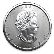 2022 Coin, Canada Coin, 5 Dollars Coin, Silver Maple Leaf Coin, Bullion