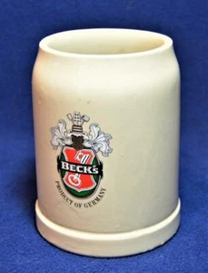 Vintage West Germany Steingut beige BECK'S 0,5 L Bierkrug - Bild 1 von 3
