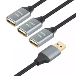 USB 2.0 A macho a 3 x USB-A hembra datos + cable concentrador divisor de alimentación 0,3 m - Imagen 1 de 5