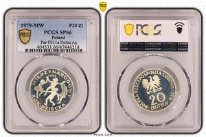 POLAND SILVER PROOF 20 ZLOTYCH COIN 1979 KM# Pr341 ParM# P311a PCGS SP66 PROBA - Picture 1 of 3