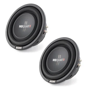 MB Quart DS1-204 400 Watt 8 Inch Shallow DVC 4 Ohm Car Subwoofer Speaker Pair - Picture 1 of 10