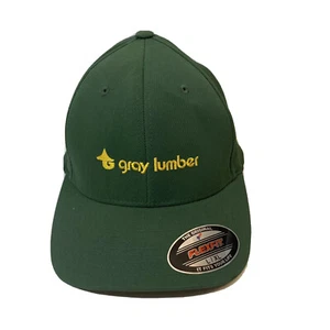 Gray Lumber Simpson Advertising Baseball Cap Hat Flex Fit L/XL Green Yellow  - Picture 1 of 5