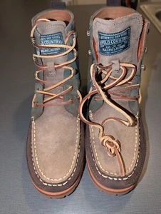 Polo Ralph Lauren Polo Country Suede Ranger Camo Boots Men's 9 Gum Sole MSRP 198 - Picture 1 of 9