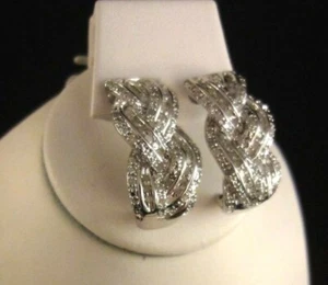 Rhodium over Brass 1 CTTW Genuine Diamond Earrings  - Picture 1 of 3