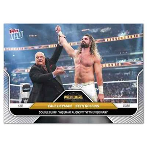 2025 Topps Now WWE #41 Paul Heyman Seth Rollins WrestleMania 41 - Zdjęcie 1 z 2