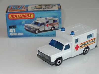 (VG) matchbox lesney superfast AMBULANCE - 41 EX SHOP STOCK  - Image 1 of 3