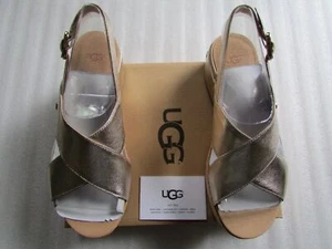 UGG Flatform Sandals Shoshana Platform Gold or Black Sizes 7 and 9 New $140 - Picture 1 of 34