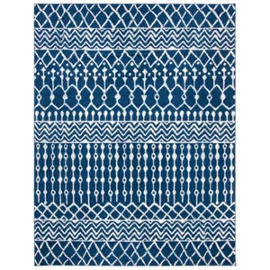 SAFAVIEH Tulum Collection TUL270N Navy / Ivory Rug - Picture 1 of 41