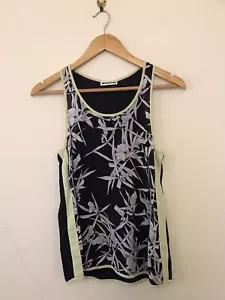 Whistles 100% Silk Size Small (8/10) Black Floral Sleeveless Blouse Top - Picture 1 of 6