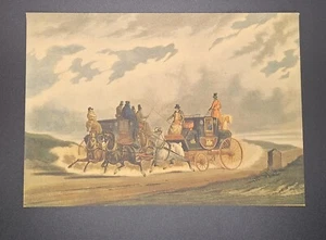 Antiker KUNSTDRUCK Charles Cooper Henderson Half Way (Leeds Coach) 9 x 6 Englisch - Bild 1 von 7