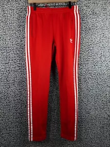 Women’s Adidas Originals Adicolor Superstar Slim Fit Track Pants Red Sz Small S - Picture 1 of 16
