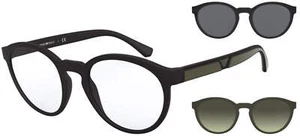 Emporio Armani EA4152 5042/1W 52 Men's Eyeglasses with Clip-On Lenses - Matte Bl - Picture 1 of 4