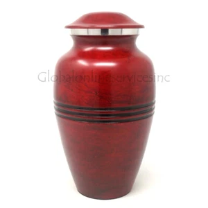 Large Red Aluminium Funeral Ashes Urn for Human ashes - Picture 1 of 6