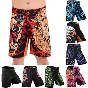 ROAR MMA Pantaloncini Uomo Gabbia Combattimento Palestra Muay Thai BJJ No Gi Bauli Atletici - Foto 1 di 72