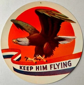 Letrero de metal águila Segunda Guerra Mundial, aviación vintage SIG-0182-A - Imagen 1 de 6