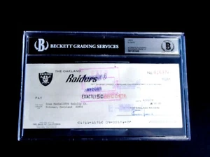 AL DAVIS BECKETT GRADO 9 COMO NUEVO CERTIFICADO FIRMADO EQUIPO RAIDERS CHEQUE AUTÓGRAFO CORTE - Imagen 1 de 5