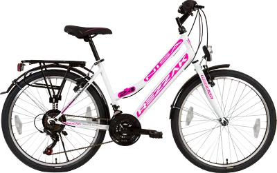 Mädchenfahrrad 24 Zoll Kinderfahrrad City Fahrrad  21 Gang RH ca 42cm weiss pink - Bild 1 von 4
