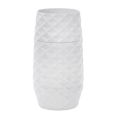 Amaranth Diamond Pattern 7.5 Inch Vase Durable Construction (White) - Image 1 of 3