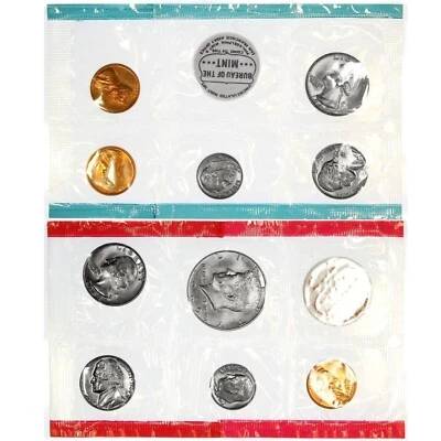 1969 Mint Set 10 Brilliant Uncirculated Coins 40% Silver Half (NO Evelope) - Image 1 of 2