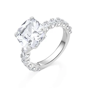 Cushion Cut Crystal Zircon 925 Sterling Silver Ring Engagement Jewellery Gift - Picture 1 of 4