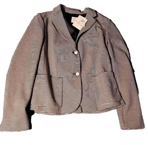 NWT GAP The Academy Blazer Women Size 8 Black Striped - Picture 1 of 7
