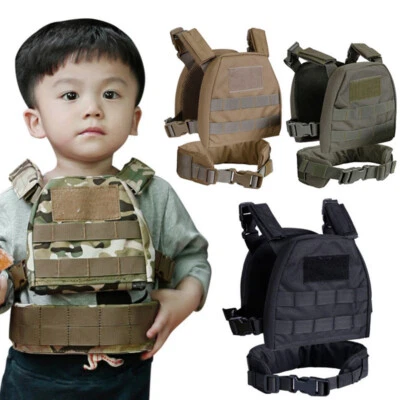 Children Kids Military Molle Plate Carrier Combat Vest with Patrol Belt - Image 1 of 4