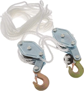 2 Ton Rope Hoist Pulley Wheel Block and Tackle, 4000LB 65 Feet Poly Rope Hoist P - Picture 1 of 12