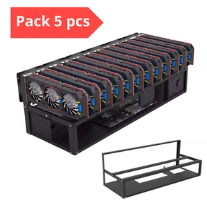 Lot de 5 Châssis Ouvert de Minage 12 GPU Open Air Mining Rig Minage Structure - Bild 1 von 18