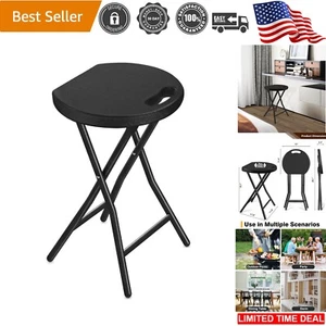 Foldable Stool with Handle Heavy Duty 500lbs Capacity Indoor Outdoor Use - Picture 1 of 11