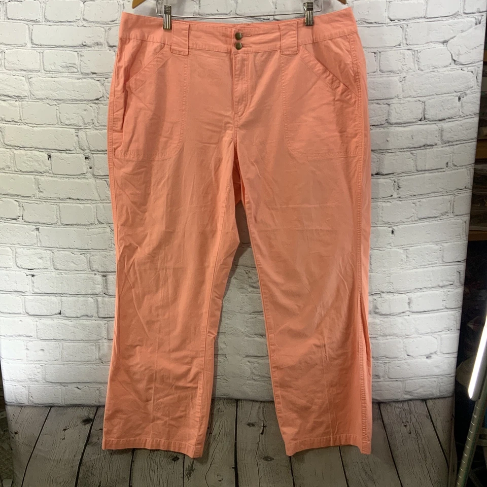 Avenue Slacks Womens Sz 16 Stretch Peach Pink Orange - Image 1 of 4