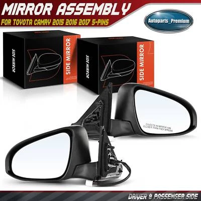 2x Espejo térmico negro izquierdo y derecho con plegable manual para Toyota Camry 2015-2017 Foto 1 de 4