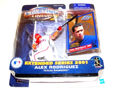 Starting Lineup Alex Rodriguez Action Figure, Rangers, 2001 MLB, Sealed Cover