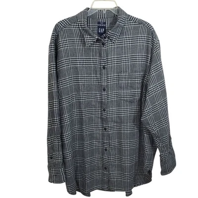Camisa GAP grande flanela tamanho grande Glen xadrez Houndstooth nova com etiquetas tamanho XL botão para cima - Imagem 1 de 4