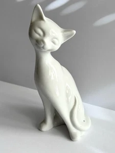 "Estatuilla de gato de porcelana de cerámica blanca MCM de colección 7"" minimalista Otagiri (?)" LEER - Imagen 1 de 11