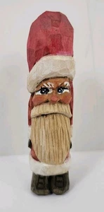 Holz Weihnachtsmann Ornament 4" handgeschnitzt handbemalt Volkskunst - Bild 1 von 12
