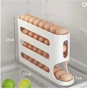 4-lagige Schiebeei Aufbewahrungsbox Leiter Stil Eierbox Aufbewahrung Kühlschrank Seite Doo - Bild 1 von 1