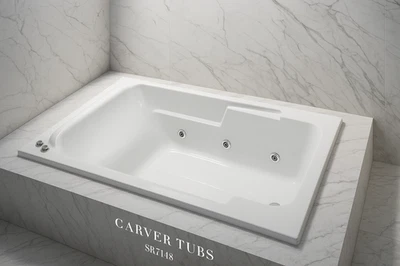 Bañeras Carver SR7148 -71" bañera sumergible - acrílico blanco - rectangular  Foto 1 de 4