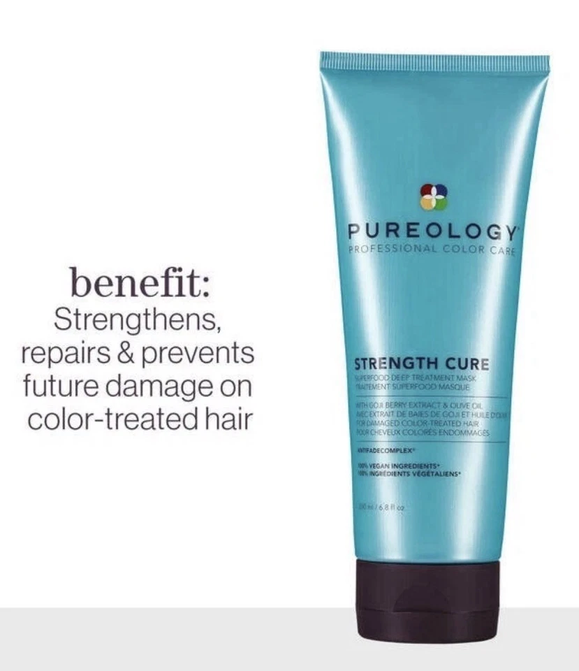 PUREOLOGY STRENG CURE 6.8 OZ SUPERFOOD DEEP TREATMENT HAIR REPAIR MASK / MASQUE - Image 1 of 4