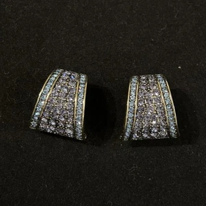 Heidi Daus Trend Say It With Style Crystal Half Hoop Earrings Purple Blue Color - Picture 1 of 8