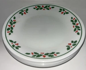 Set 6 piatti pane e burro o insalata Corelle Christmas Holly Days vintage anni 80 - Foto 1 di 4