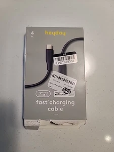 Heyday 4 Fuß USB-C Schnell Ladekabel iPhone iPad Schwarz Open Box - Bild 1 von 3