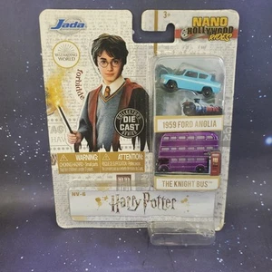 Jada Toys Nano Hollywood Rides Harry Potter 1959 Ford Anglia & Knight Bus NEW - Picture 1 of 8