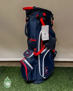 New With Tags Mizuno BR-DX Blue/White/Red 14-Way Stand Golf Bag with Rainhood - Picture 1 of 9