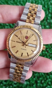 NICE VINTAGE RADO VOYAGER 2 TONE AUTOMATIC 17 JEWELS SWISS MADE GENT WATCH - Picture 1 of 11