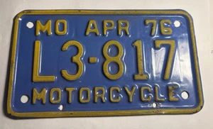 1976 Missouri Motorrad Kennzeichen # L3-817 - Bild 1 von 4